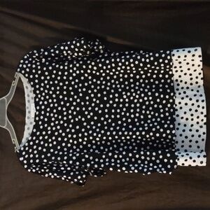 Susan Graver 1X Layered Polka Dot Blouse